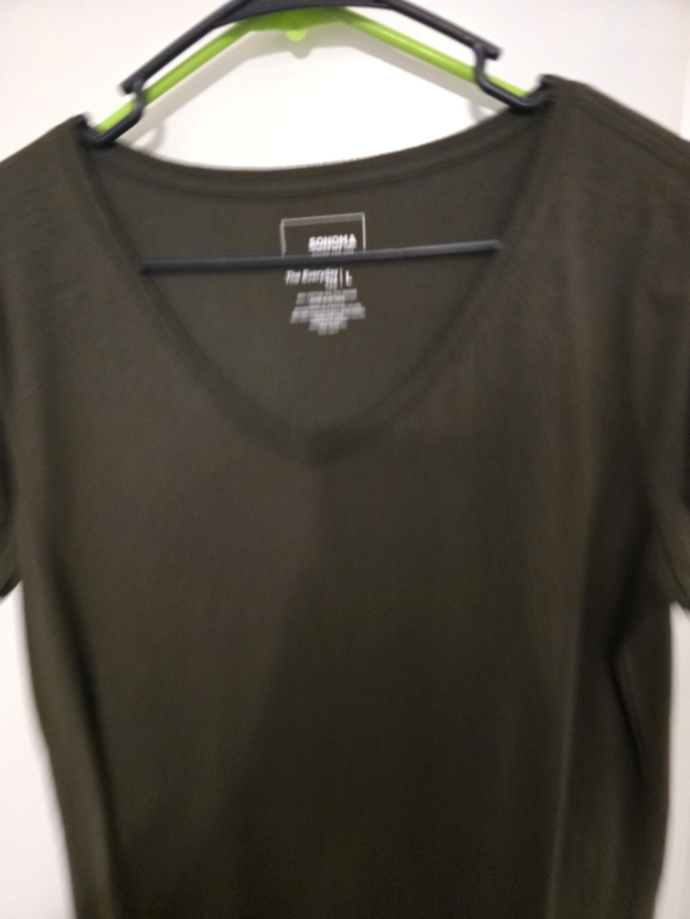 Sonoma Olive Green V-Neck Short Sleeve Tee